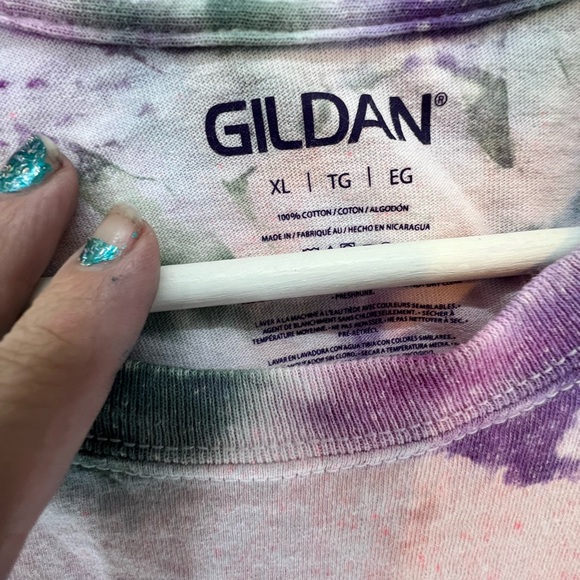 CLEMSON TIE DYE ART TO WEAR T TEE SHIRT TOP ORANGE PURPLE 🐾 PAW PRINTS L LARGE - Picture 6 of 14